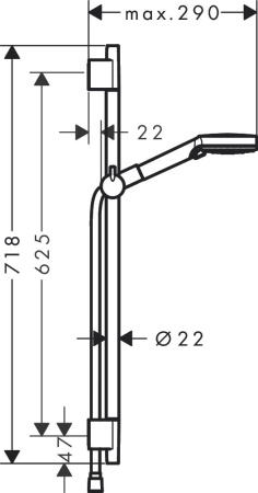 Душевой гарнитур hansgrohe Vernis Blend 26422670 матовый черный