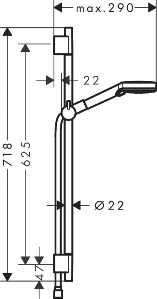 Душевой гарнитур hansgrohe Vernis Blend 26422670 матовый черный
