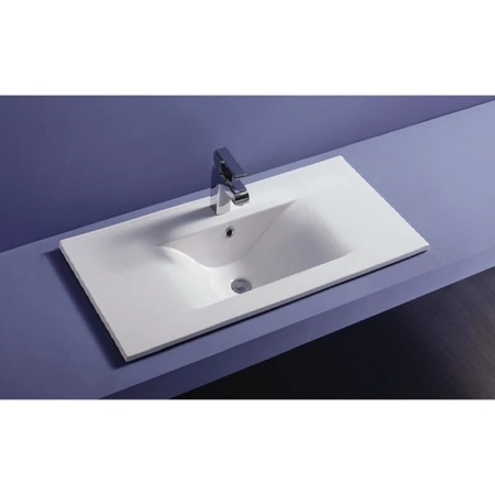 Раковина CeramaLux JY-807-100 105x46 см, накладная, белый