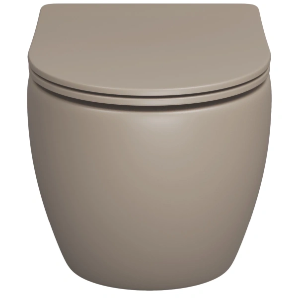 Унитаз подвесной Grossman GR-4411BRLMS безободковый, с сиденьем микролифт, светло-коричневый матовый