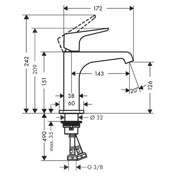 Смеситель для раковины Axor Citterio E 36111000