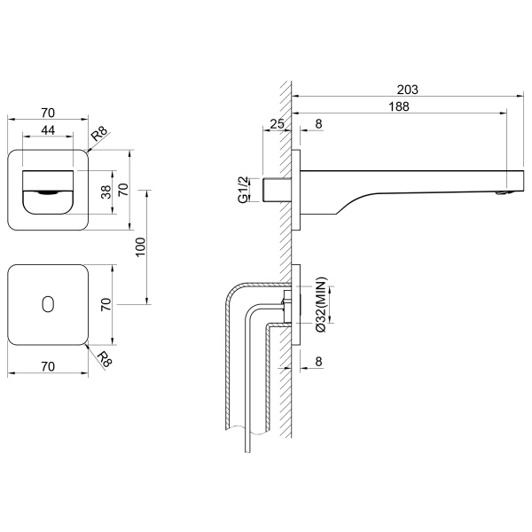 Смеситель для раковины Timo Torne 4373/17SM золото матовое