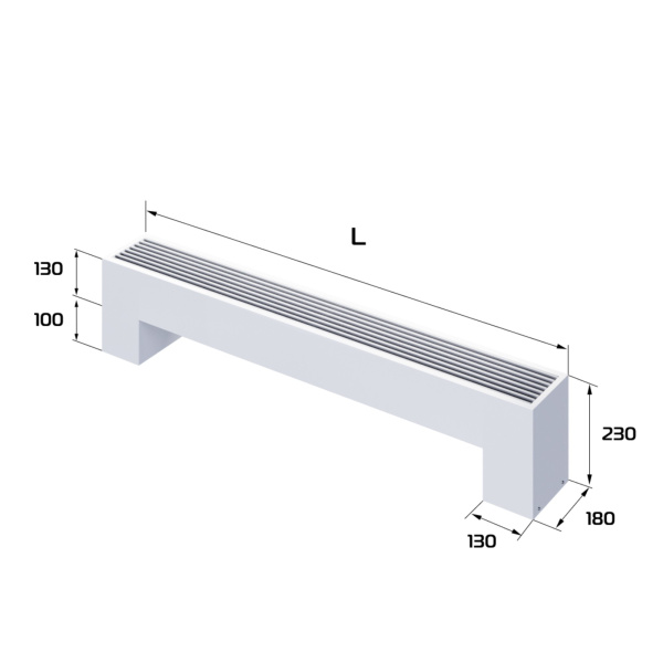Конвектор напольный Royal Thermo STEP-130/180/1400-2-N-WT-LG-NA