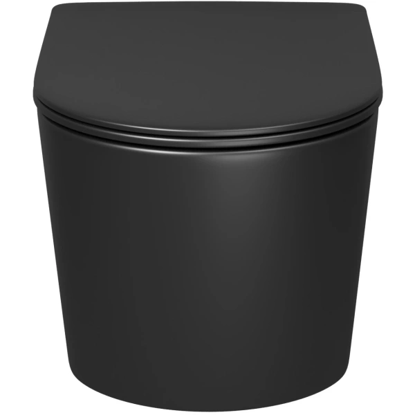 Унитаз подвесной Grossman GR-4499BMSQ безободковый, торнадо, с сиденьем микролифт, черный матовый