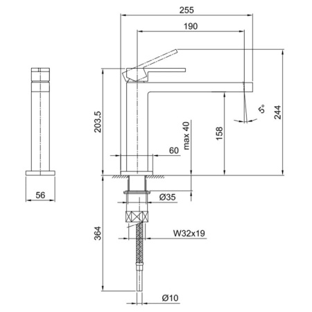 Смеситель для раковины Fantini AR/38 38 02 3351SF