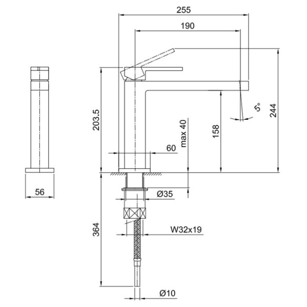 Смеситель для раковины Fantini AR/38 38 02 3351SF