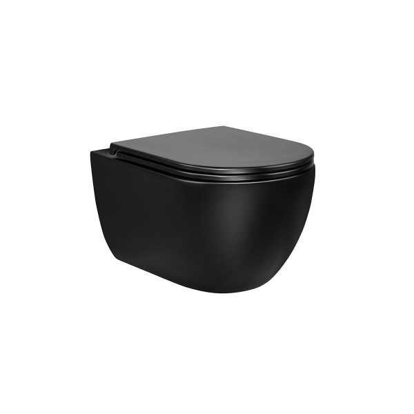 Унитаз подвесной Vincea Evo VT1-34MB безободковый матовый черный ультратонкое soft-close сиденье