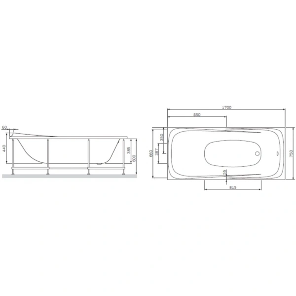 Панель фронтальная 170 см Am.Pm Sensation W30A-170-075W-P