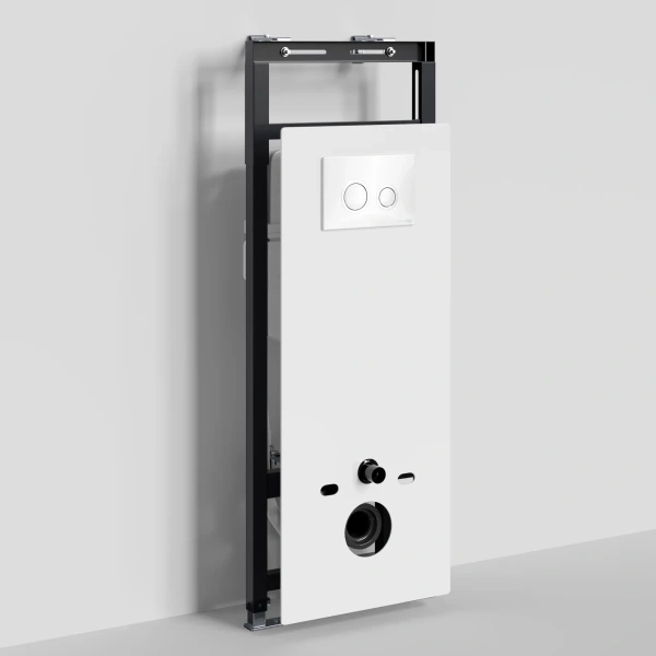 Инсталляция для унитаза WasserKRAFT Salm 27 27TLT.010.ME.WH.WH01 с кнопкой смыва, белый/хром/белый