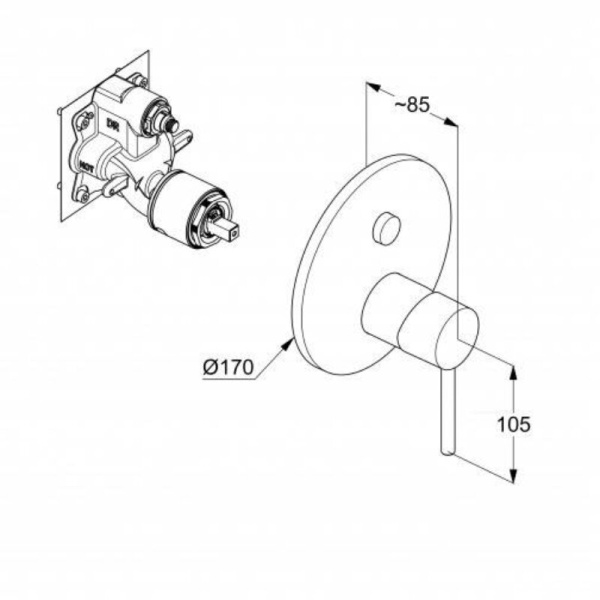 Смеситель для ванны и душа Kludi Bozz 386595376 белый матовый