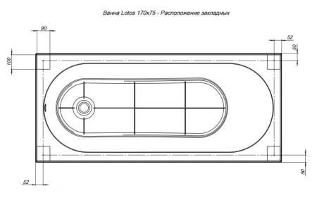 Акриловая ванна Aquanet Lotos 169.8х75.2 белый