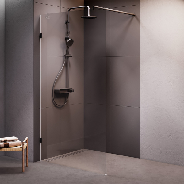 Душевая перегородка AM.PM X-Joy W94UWI-110-F1-BTE черная матовая
