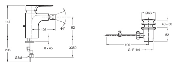 Смеситель для биде Jacob Delafon ALEO+ E72316-CP