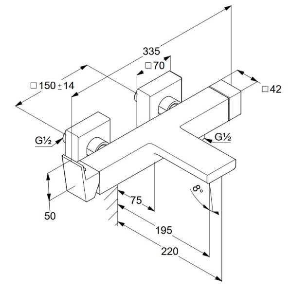 Смеситель для ванны и душа Kludi Decus 546913975 черный матовый