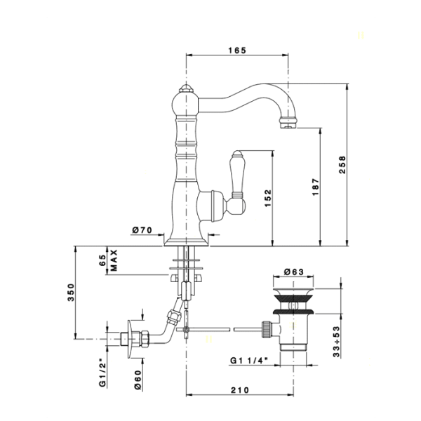 Смеситель для раковины Nicolazzi El Capitan 3458CR75C