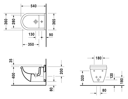 Биде подвесное Duravit Starck 3 2230150000