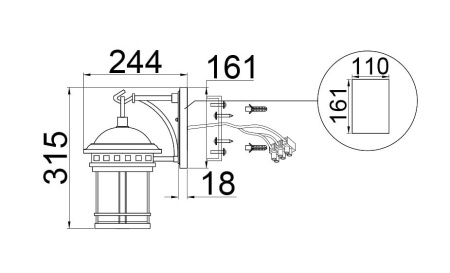 Светильник на штанге Maytoni Salamanca O031WL-01BR