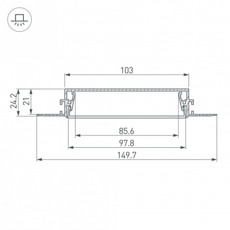 Профиль встраиваемый Arlight SL-LINIA 034987