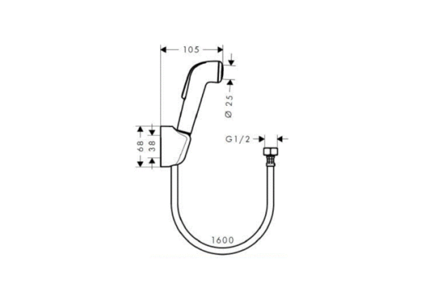Гигиенический душ hansgrohe 32122000 со шлангом
