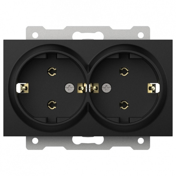 Розетка двойная с заземлением без рамки Elbi Eleсtriс Zena Vega 609-014800-907
