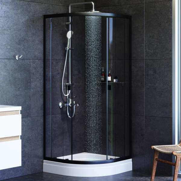 Душевой уголок AM.PM X-Joy 80x80 W88E-205-080BT64 черно-белый
