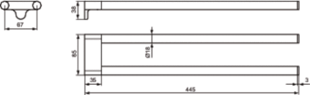 Полотенцедержатель Ideal Standard Connect A9181AA двойной