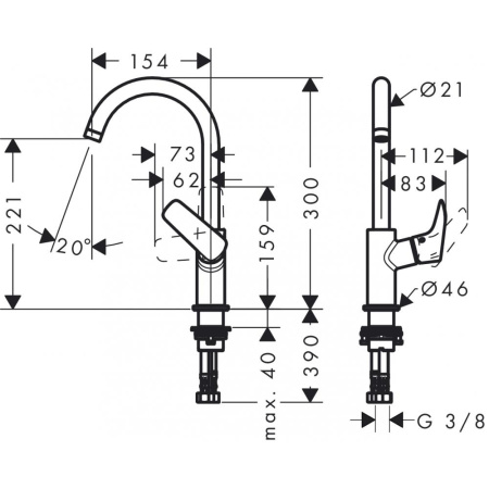 Смеситель для раковины hansgrohe Logis 71131000