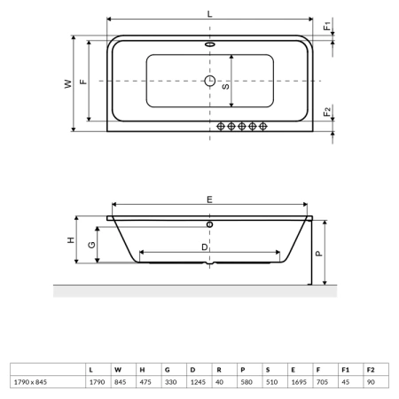 Акриловая ванна 179x84,5 см Excellent Arana WAEX.ARA180WH