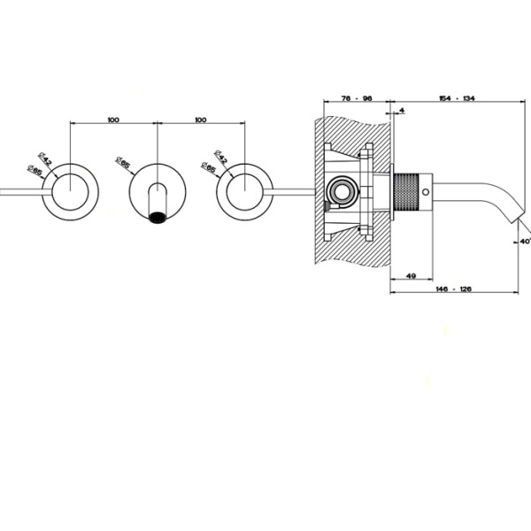 Смеситель для раковины Gessi 316 54492#239 нержавейка