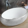 Раковина-чаша CeramaLux 433SS 49x34 см, накладная, белый/серебряный
