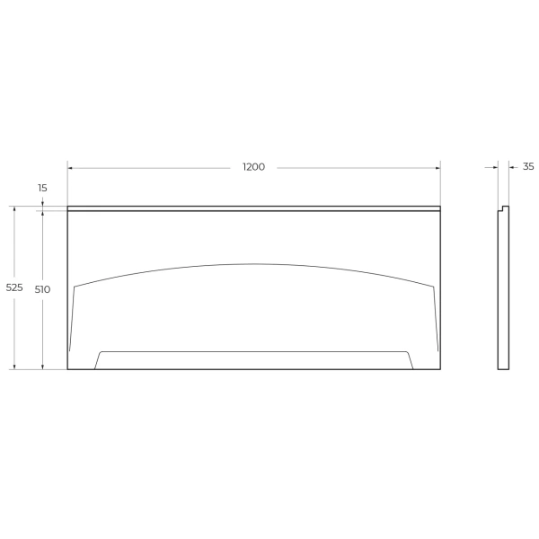 Панель фронтальная 120 см для установки на каркасе Cezares Eco ECO-120-F-SCR-W37