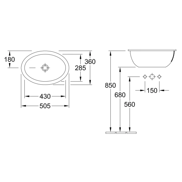 Раковина 50,5x36 см Villeroy & Boch Loop & Friends 61551001