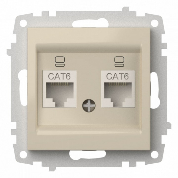 Розетка двойная Ethernet RJ-45 без рамки Elbi Eleсtriс Zena Vega 609-010300-248