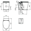 Приставной унитаз с сиденьем Ideal Standard Dea AquaBlade T349001