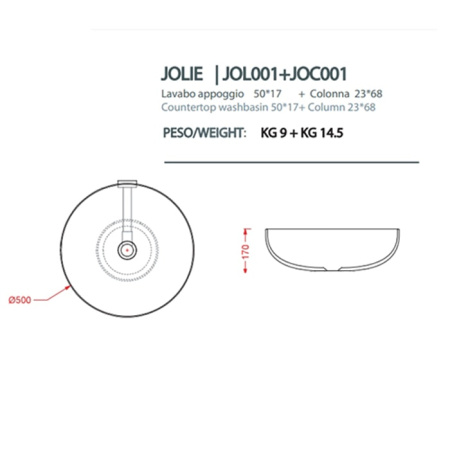 Раковина Artceram Jolie JOL001 05 00