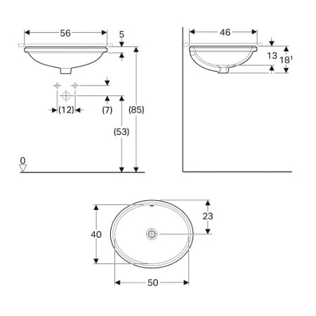 Раковина Geberit VariForm 56 500.752.01.2