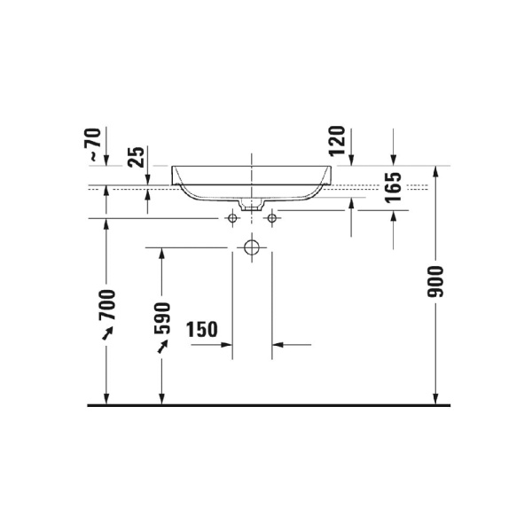 Раковина Duravit Happy D.2 Plus 60 2359601300 антрацит матовый