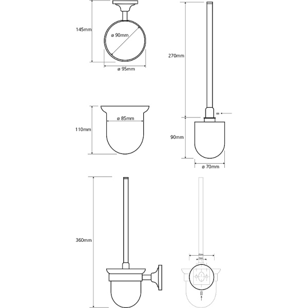 Туалетный ершик Bemeta Retro 144213018