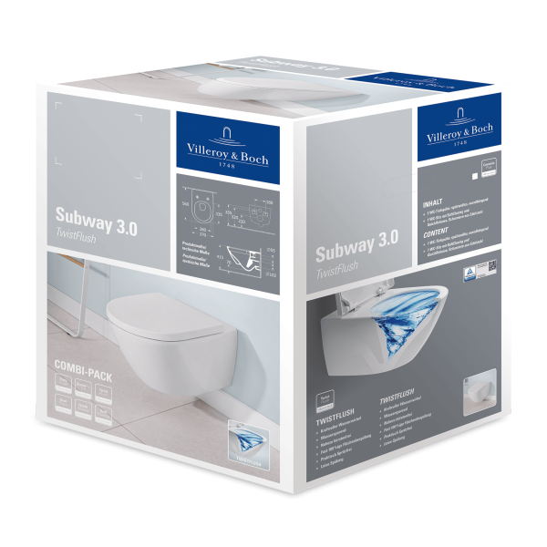 Подвесной унитаз Villeroy&Boch Subway 3.0 4670TSR1 с сиденьем микролифт