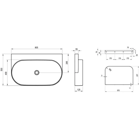 Раковина 80,5x50 см Ravak Yard 800 C XJX01080000
