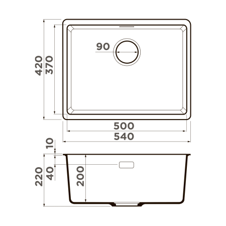 Кухонная мойка Omoikiri Kata 54-U 4997503 экспрессо