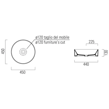 Раковина 45x45 см GSI Kube X 942715
