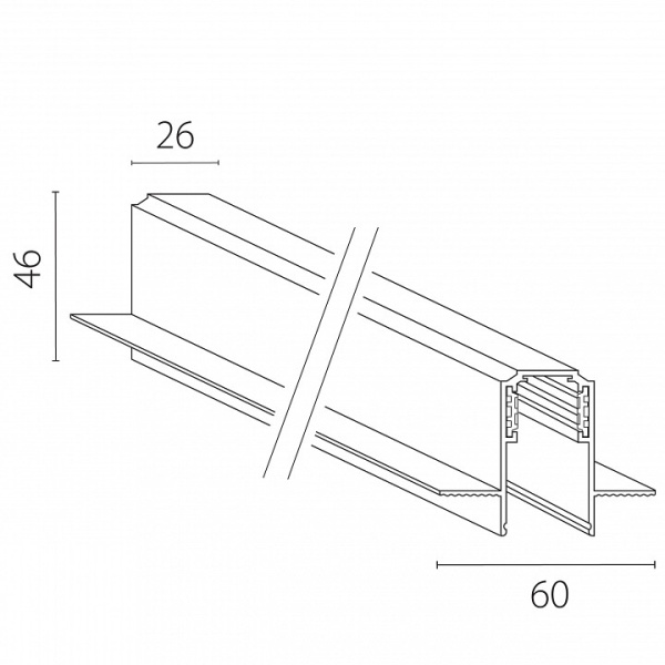 Трек встраиваемый Lightstar Uno 509227
