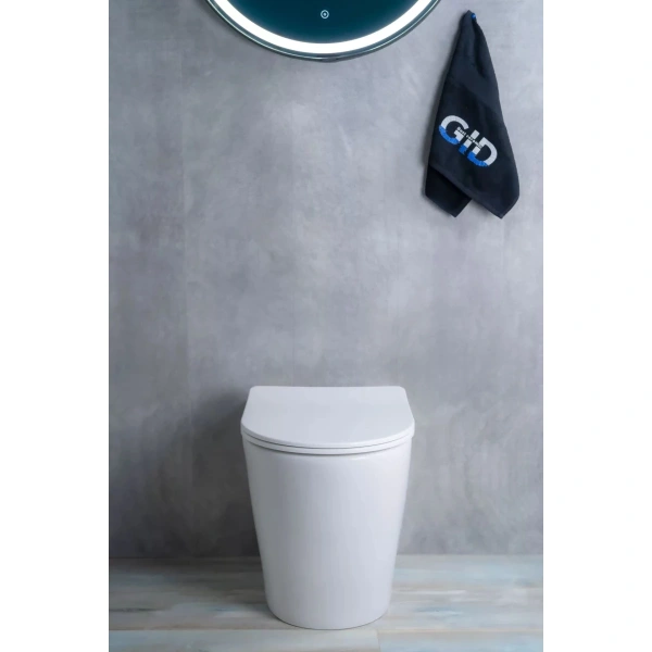 Приставной безободковый унитаз с сиденьем микролифт GID TRS-263