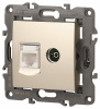ТВ-розетка и розетка Ethernet RJ-45 без рамки Эра Эра Elegance 14-3110-04