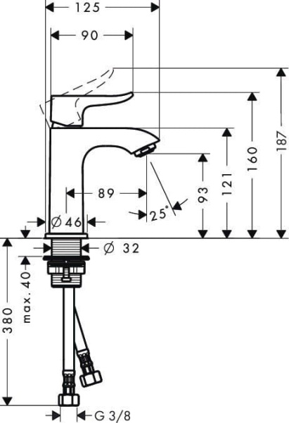 Смеситель для раковины hansgrohe Metris 31186000