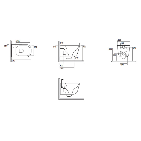 Унитаз подвесной Kerasan Tribeca 511431
