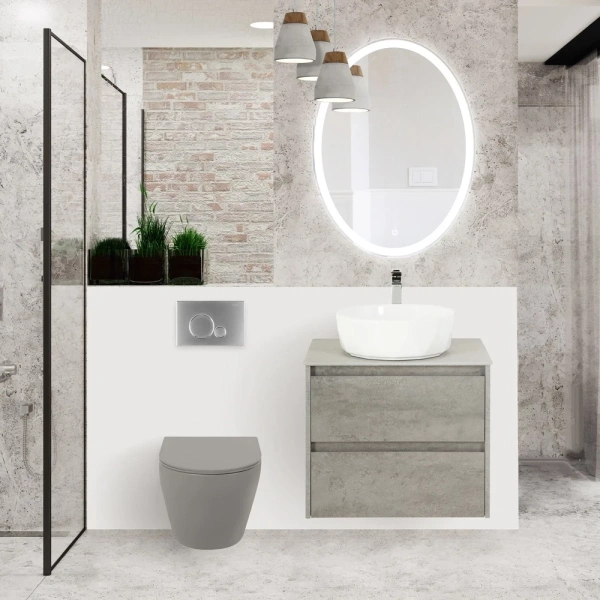 Унитаз подвесной BelBagno Colorato BB062CHR-GR безободковый, серый матовый