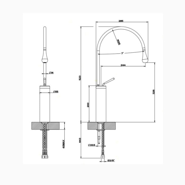 Смеситель для раковины Gessi Goccia 33609#031