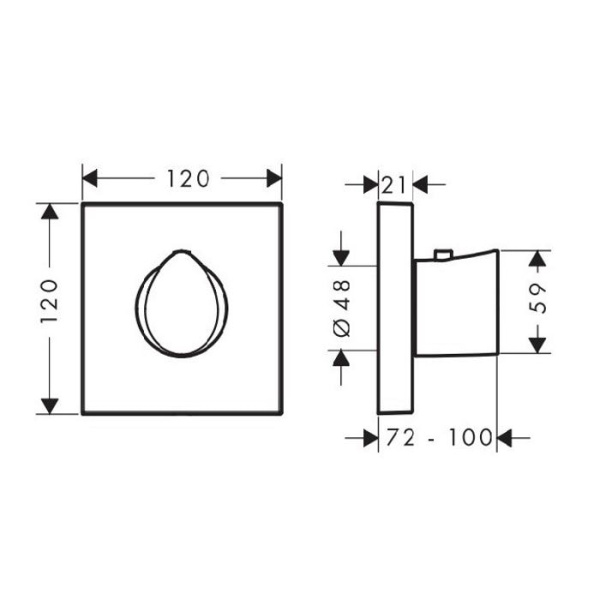 Внешняя часть термостата для душа Axor Starck Organic 12712000
